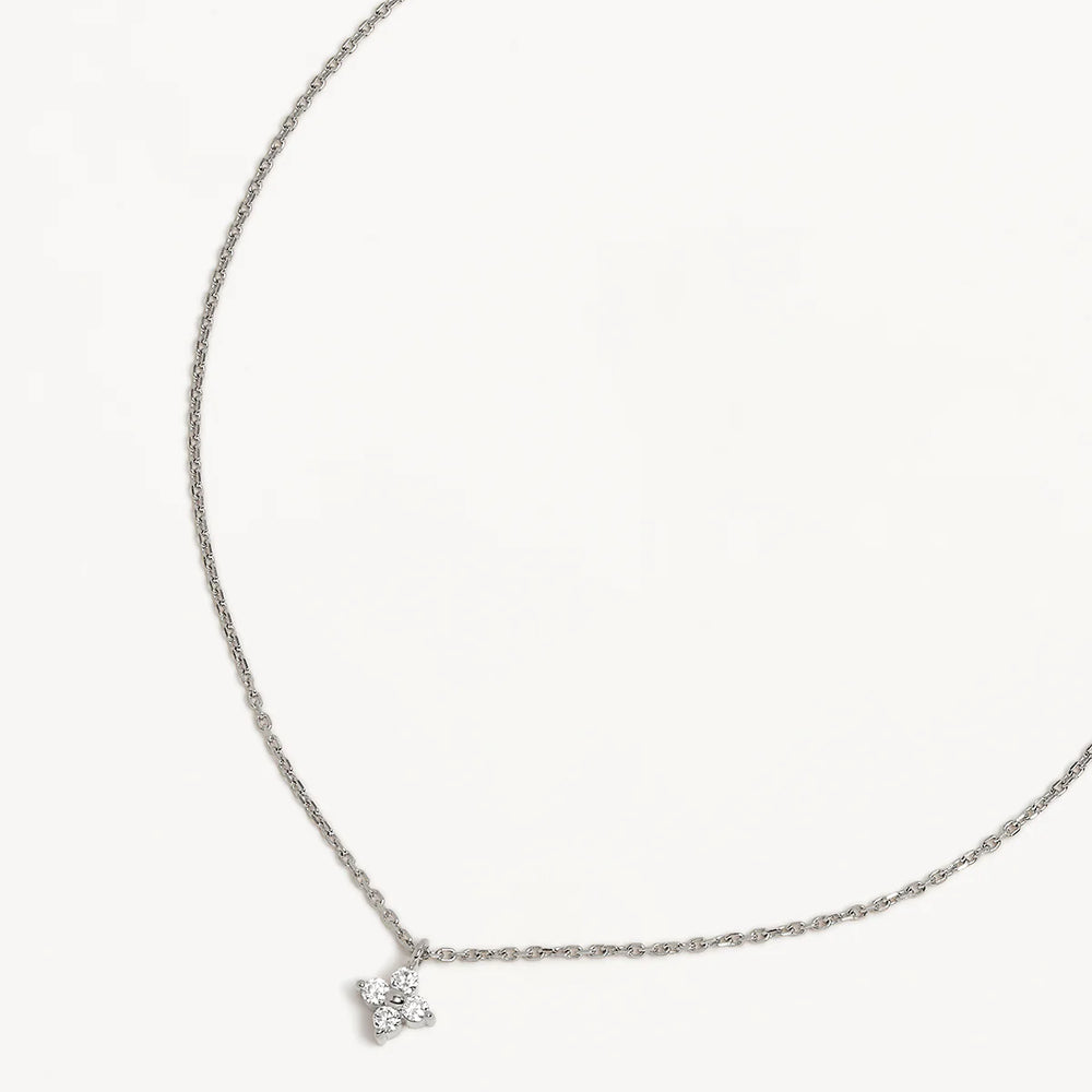 By Charlotte - Crystal Bloom Necklace in Silver
