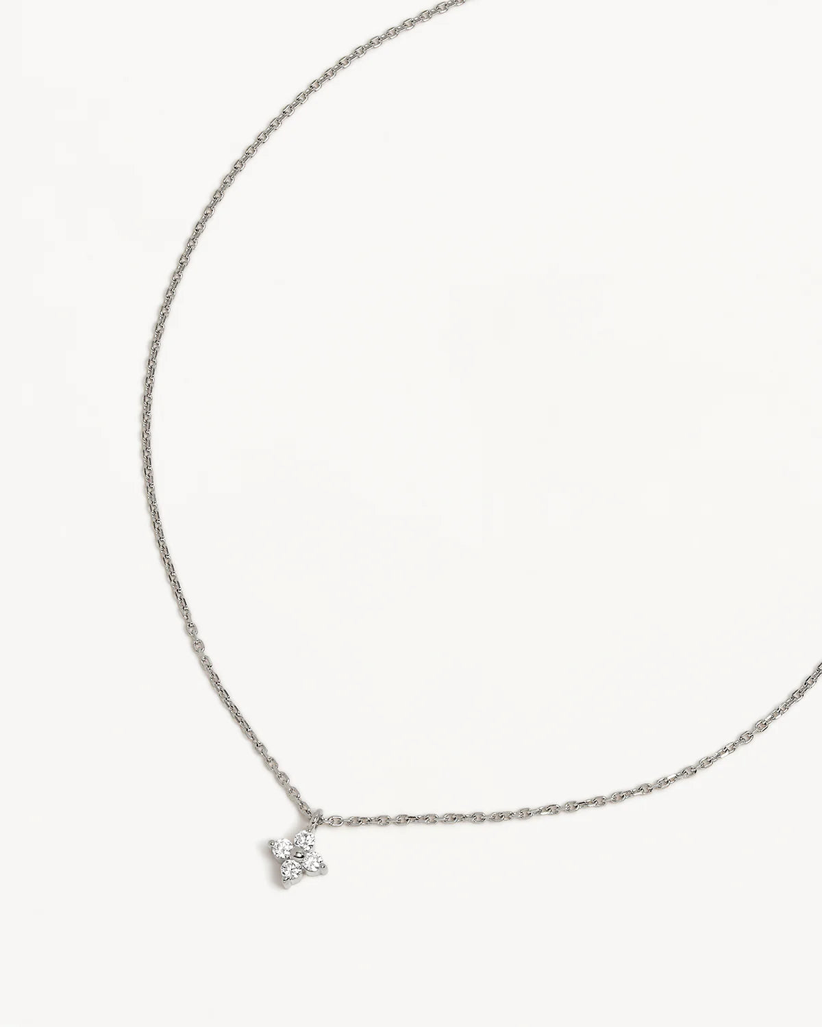 By Charlotte - Crystal Bloom Necklace in Silver