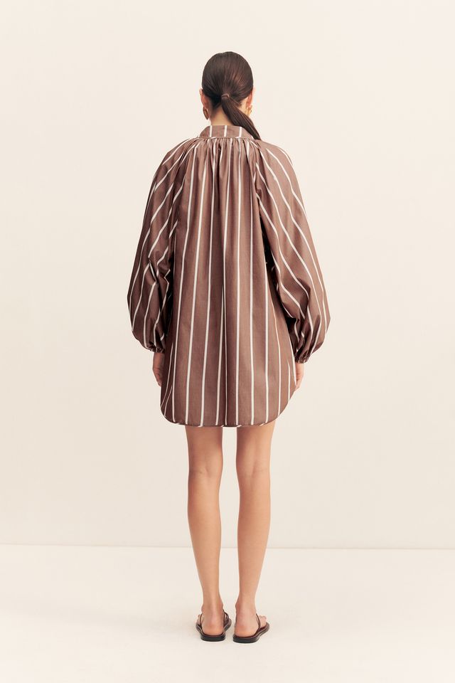 
                      
                        Shona Joy - Spencer Blouson Mini Dress in Cafe Au Lait
                      
                    