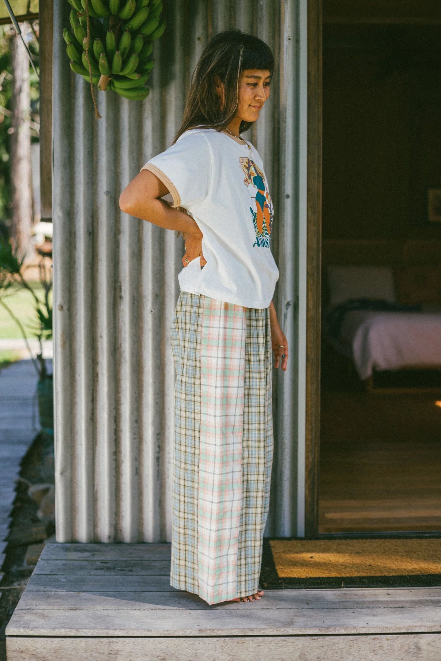 Atmosea - Patchwork Pant in Cottage Plaid