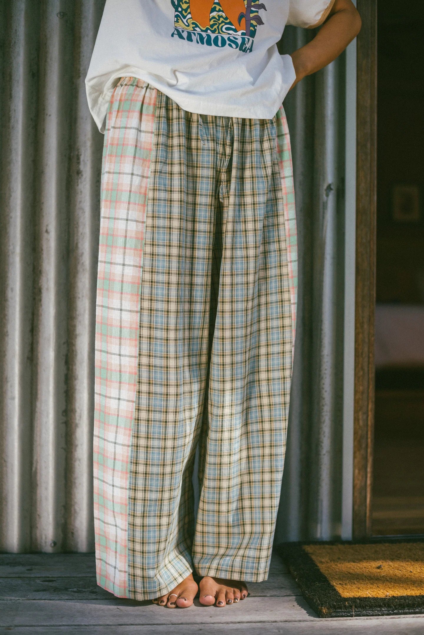 Atmosea - Patchwork Pant in Cottage Plaid