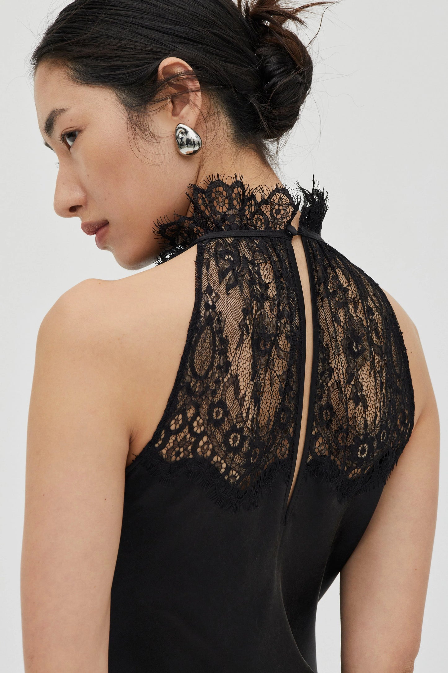 Third Form - Poetry Lace Drawn in Maxi Dress in Smoke