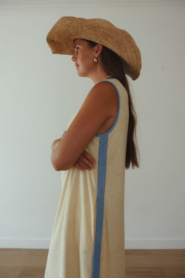 Alakai - Horizon Terry Maxi Dress in Butter