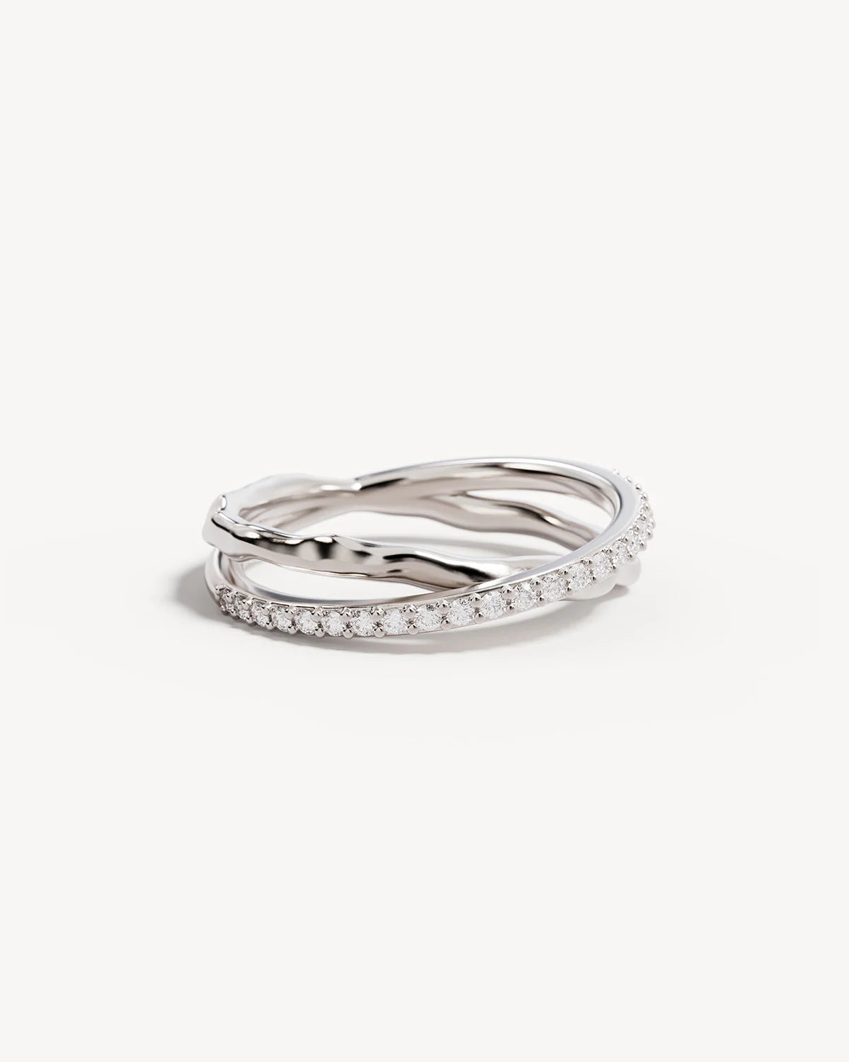 By Charlotte - Entwined Hearts Ring in Silver