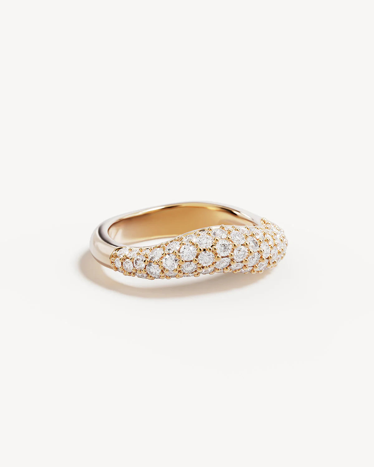 By Charlotte - Crystal Wave Ring in Gold