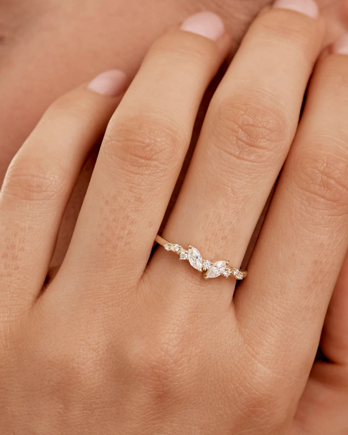 By Charlotte - 9k Solid Gold Whispering Petals Lab Grown Diamond Ring
