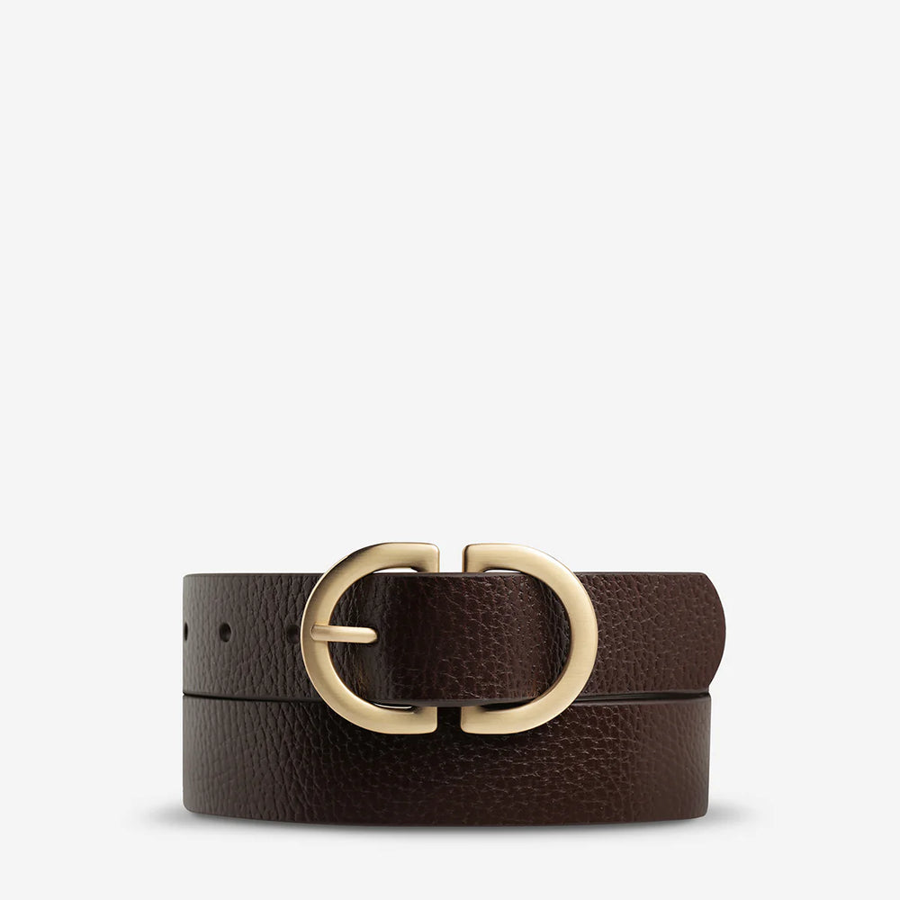 Status Anxiety - In Reverse Belt in Choc/ Gold