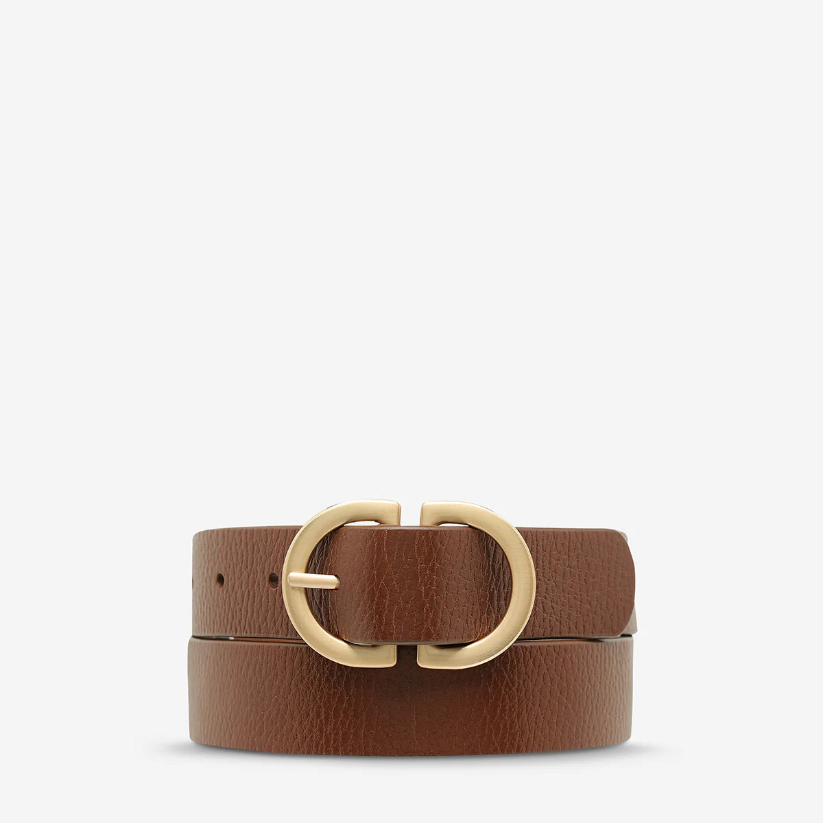 Status Anxiety - In Reverse Belt in Tan/ Gold