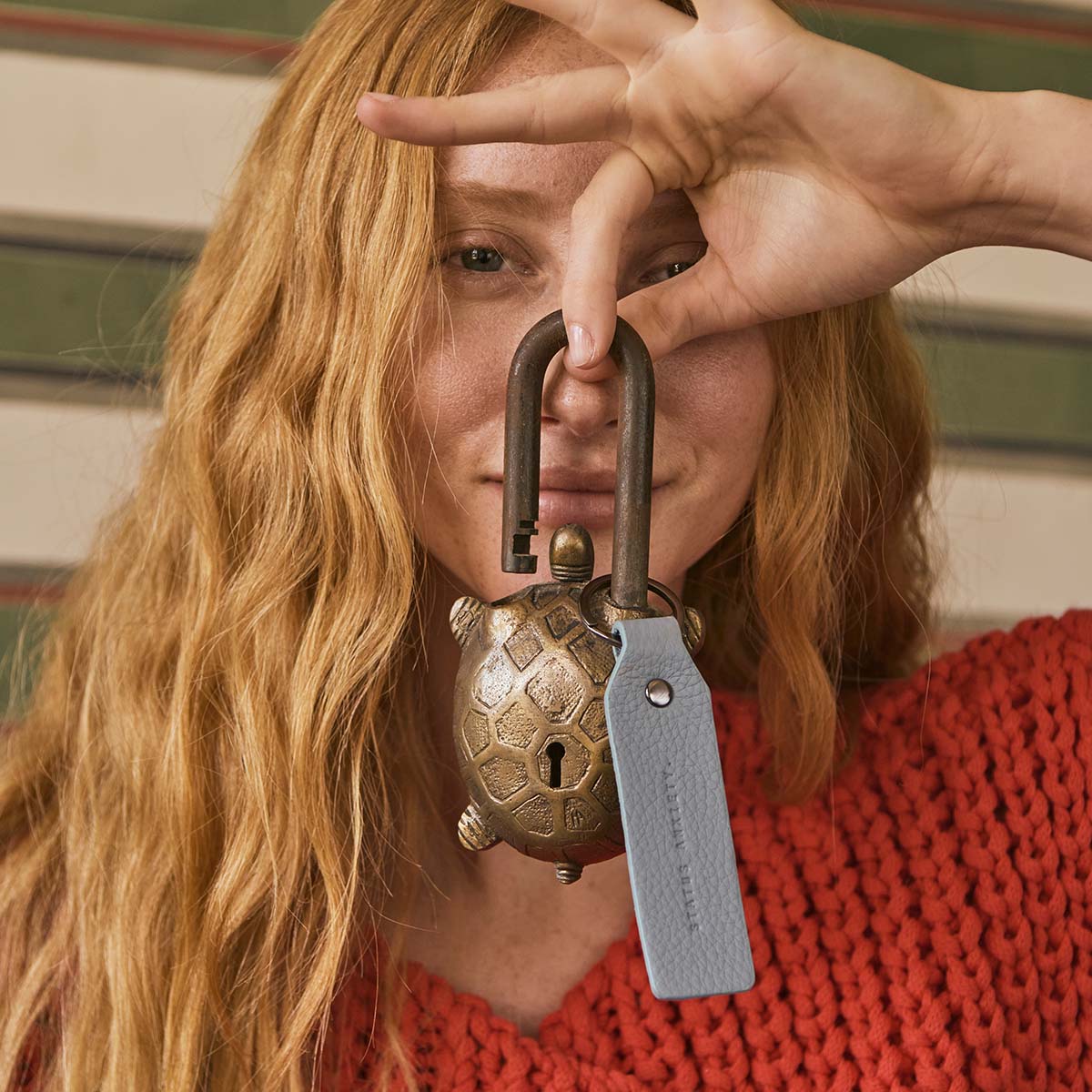 Status Anxiety - Make Your Move Keyring in Powder Blue