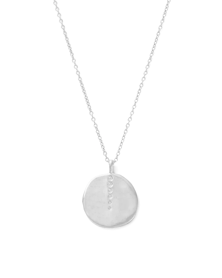 Kirstin Ash - Sun Lines Coin Necklace in Silver