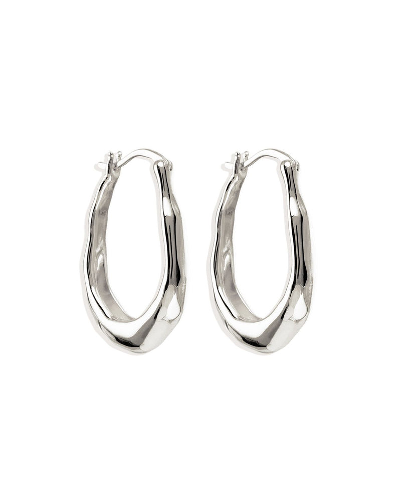 By Charlotte - Radiant Energy Hoops in Silver - Large