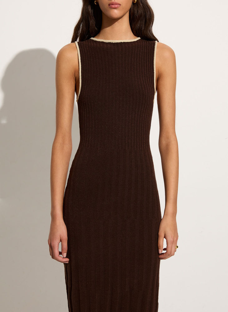 Faithfull The Brand - Artemi Knit Dress in Coffee and Beige