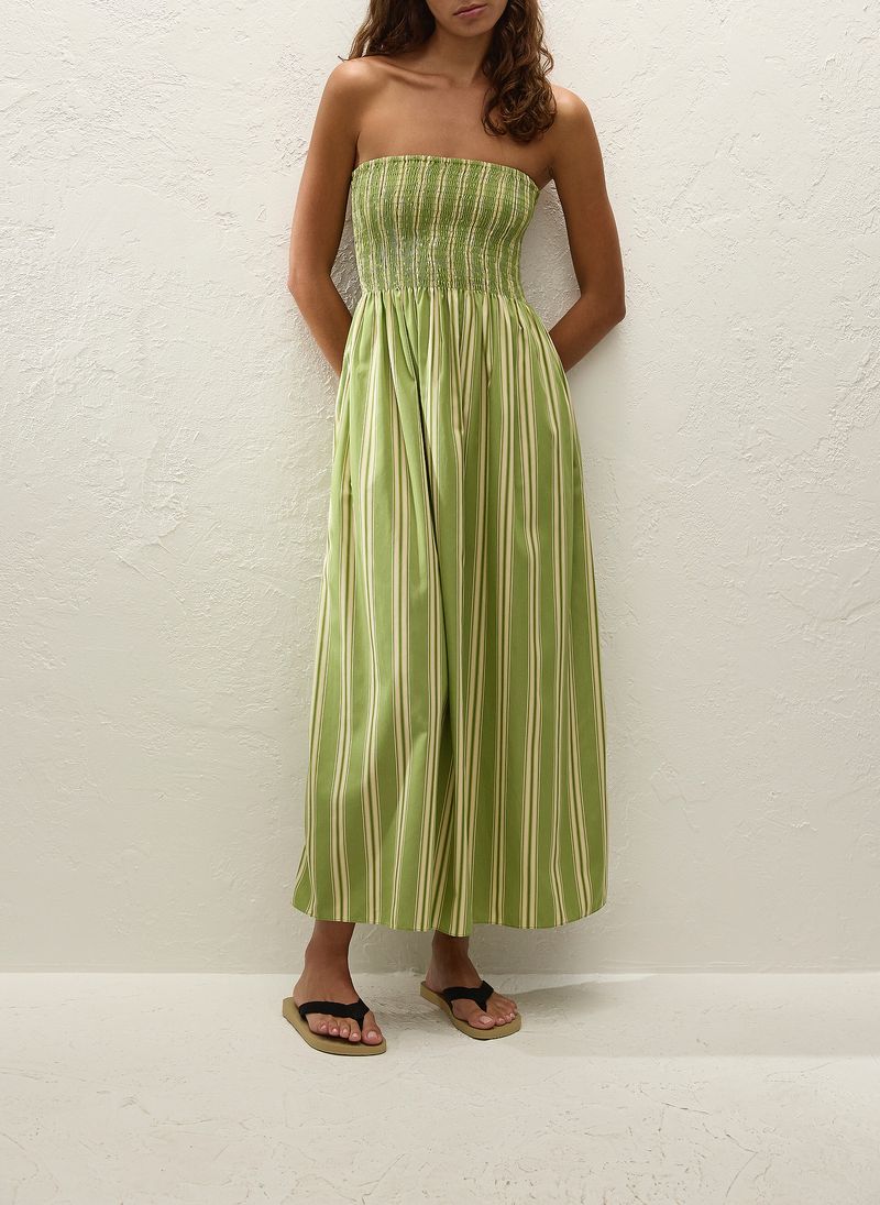 Faithfull The Brand - Jamie Midi Dress in Ombre Stripe Juniper