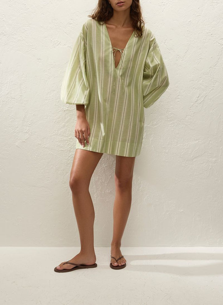 Faithfull The Brand - Pia Mini Dress in Ombre Stripe Faded Juniper