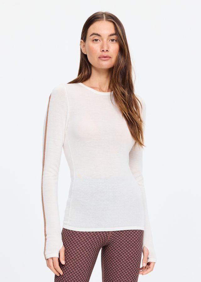The Upside - Merino Wool Long Sleeve Top in Cream