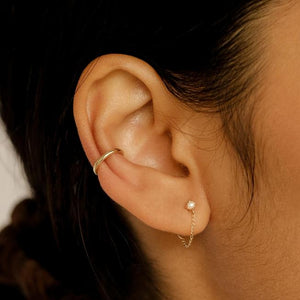 By Charlotte - 14K Solid Gold Peace Lover Chain Earrings