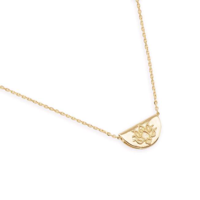 
            
                Load image into Gallery viewer, By Charlotte - 14k Gold Mini Lotus Necklace
            
        
