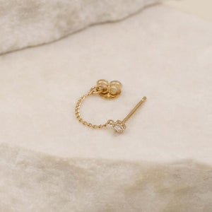 By Charlotte - 14K Solid Gold Sweet Droplet Chain Earrings