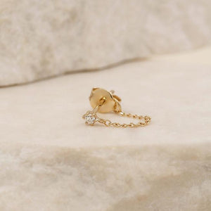 By Charlotte - 14K Solid Gold Sweet Droplet Chain Earrings