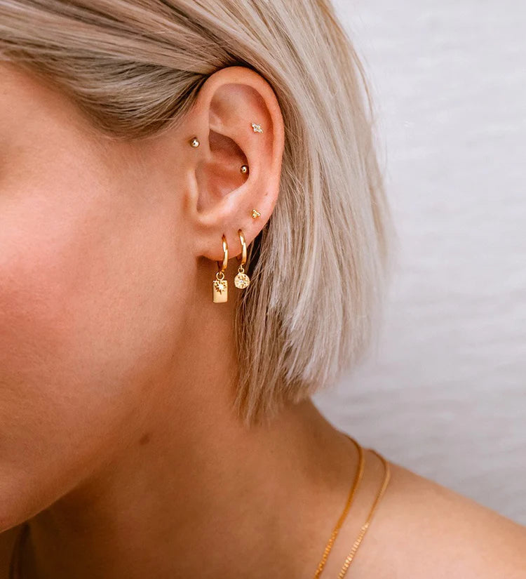 Kirstin Ash - Guiding Star Hoops in Gold