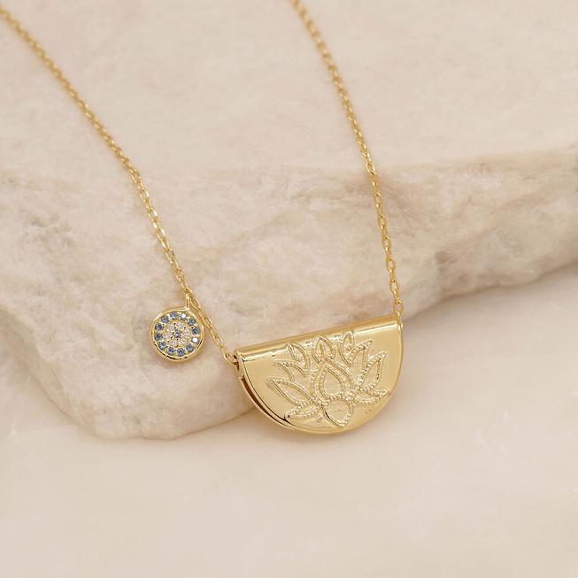 
            
                Load image into Gallery viewer, By Charlotte - Lucky Lotus Necklace in Gold
            
        