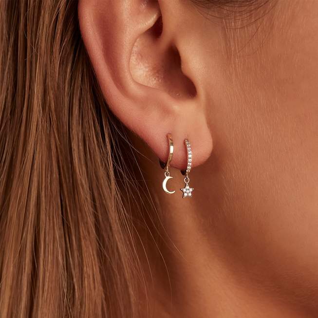 By Charlotte - Dance Under The Stars Hoops - 14K Solid Gold
