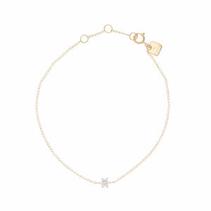 By Charlotte - 14k Solid Gold Crystal Lotus Flower Bracelet