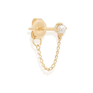 By Charlotte - 14K Solid Gold Peace Lover Chain Earrings