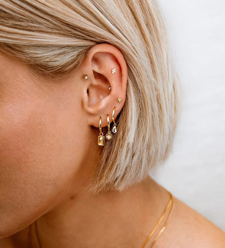 
            
                Load image into Gallery viewer, Kirstin Ash - Star Coin Hoops in Gold
            
        