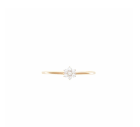 By Charlotte - 14k Gold Crystal Lotus Flower Ring