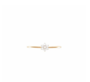 By Charlotte - 14k Gold Crystal Lotus Flower Ring