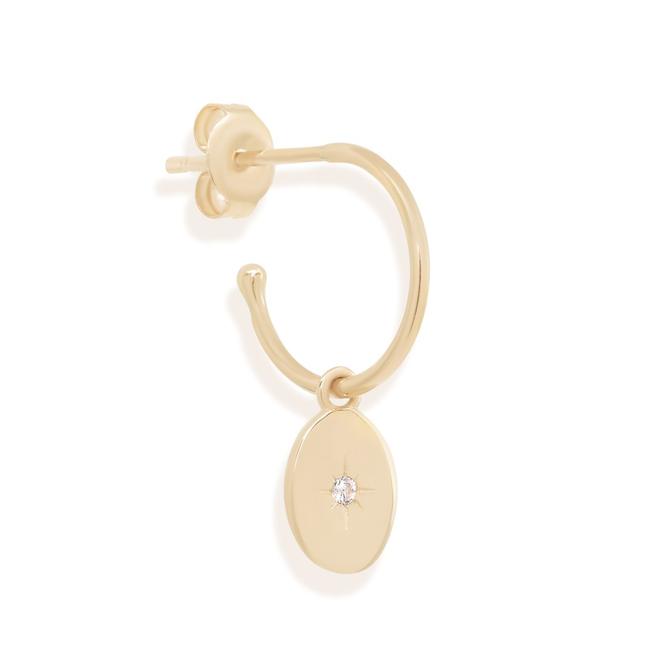 By Charlotte - 14K Solid Gold Shine Your Light Diamond Hoops