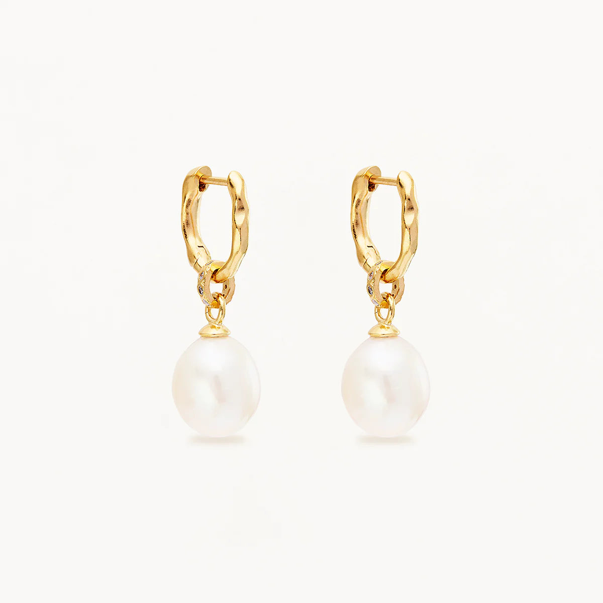 By Charlotte - Embrace Stillness Pearl Hoops in Gold