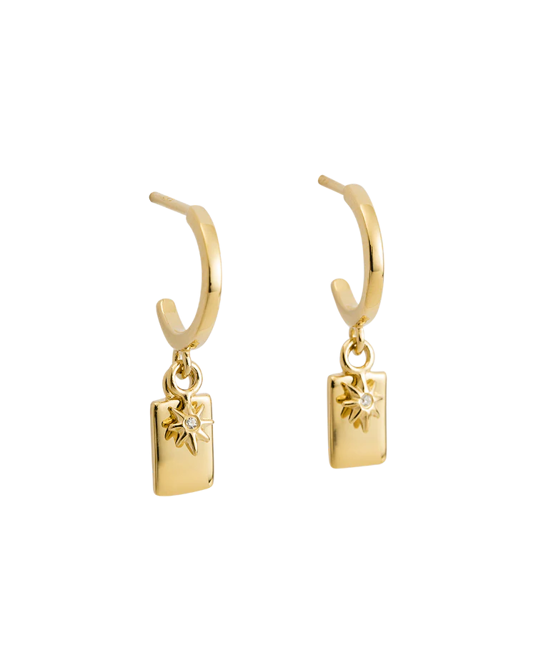 Kirstin Ash - Guiding Star Hoops in Gold