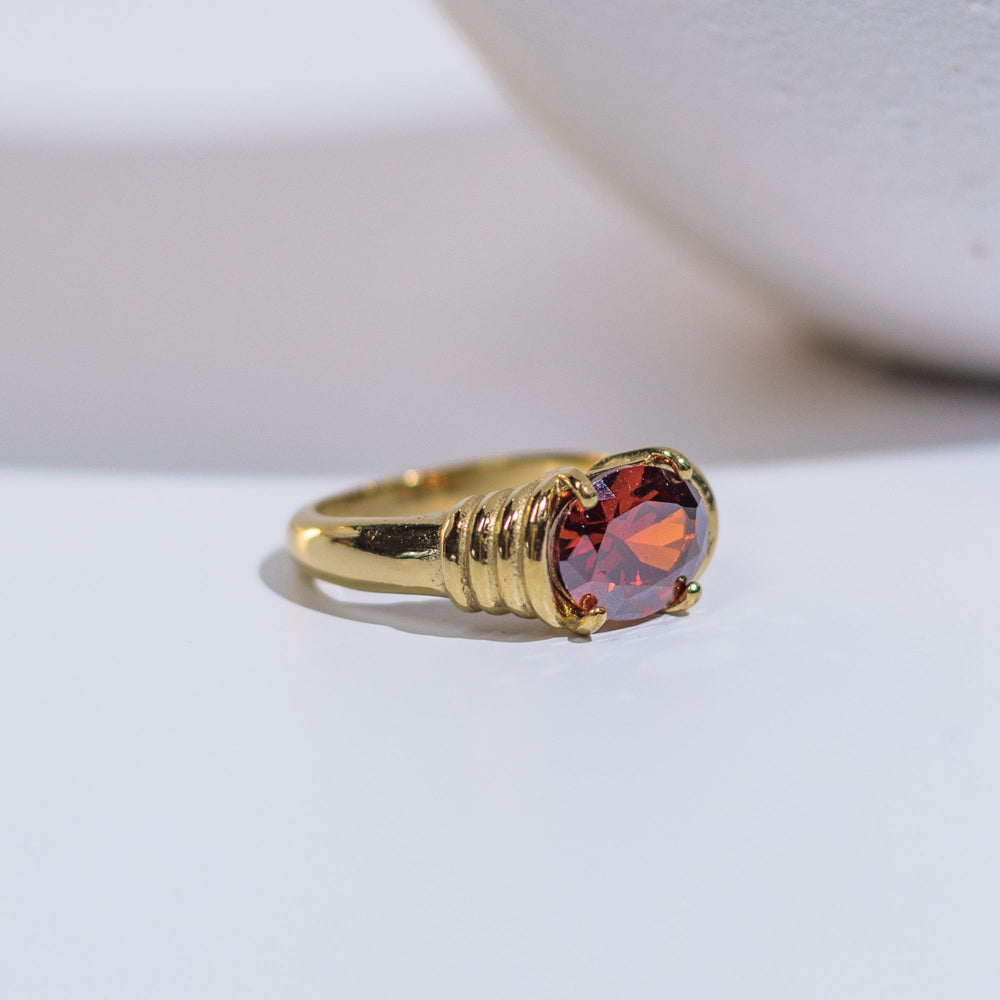 
            
                Load image into Gallery viewer, We Are Emte - Bella Ring in Ruby Stone
            
        