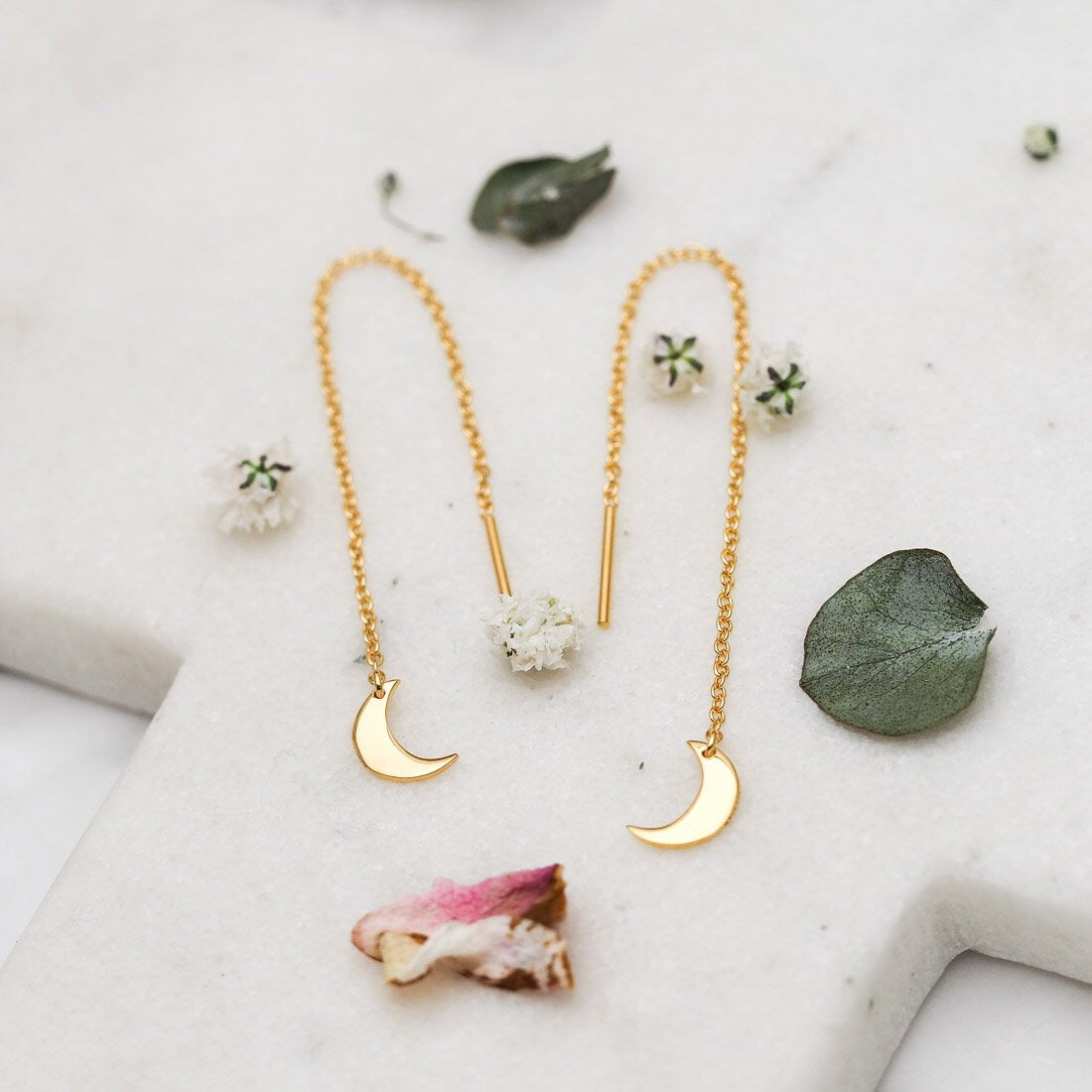 Midsummer Star - Gold Moon Crescent Threaders - Emte Boutique