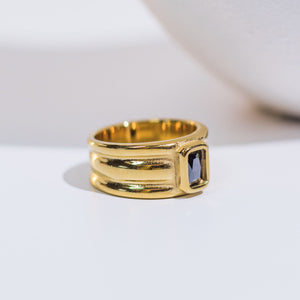 We Are Emte - Lenny Ring in Onyx Stone
