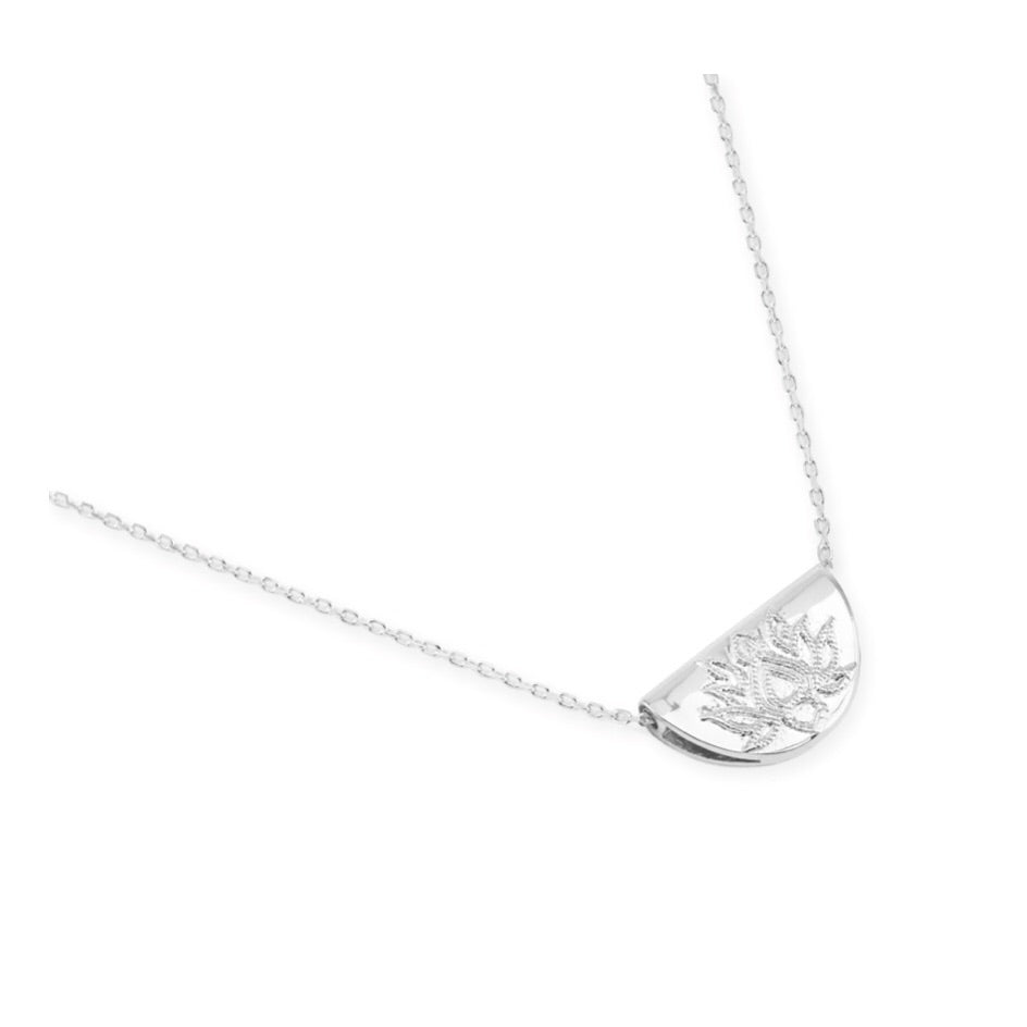 By Charlotte- Lotus Short Necklace in Silver - Emte Boutique